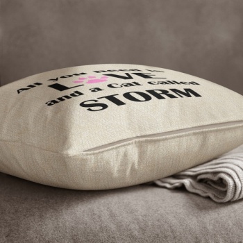Luxury Personalised Cushion - Inner Pad Included - All You Need is a cat